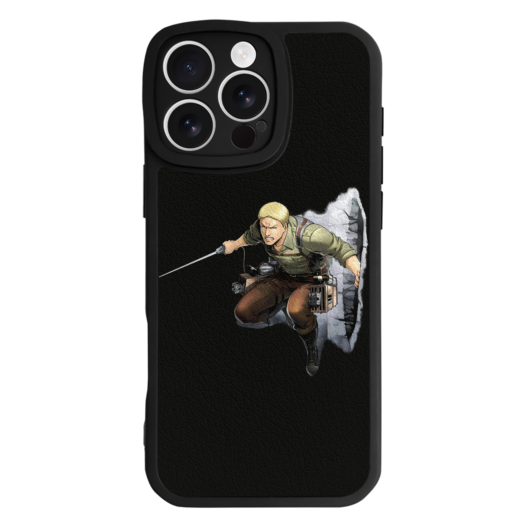 （画像用） 進撃の巨人 ライナー・ブラウン Attack on Titan Reiner Braun 【iPhone 16シリーズ対応】シリコンスマホケース（レザー調） 材質：シリコン